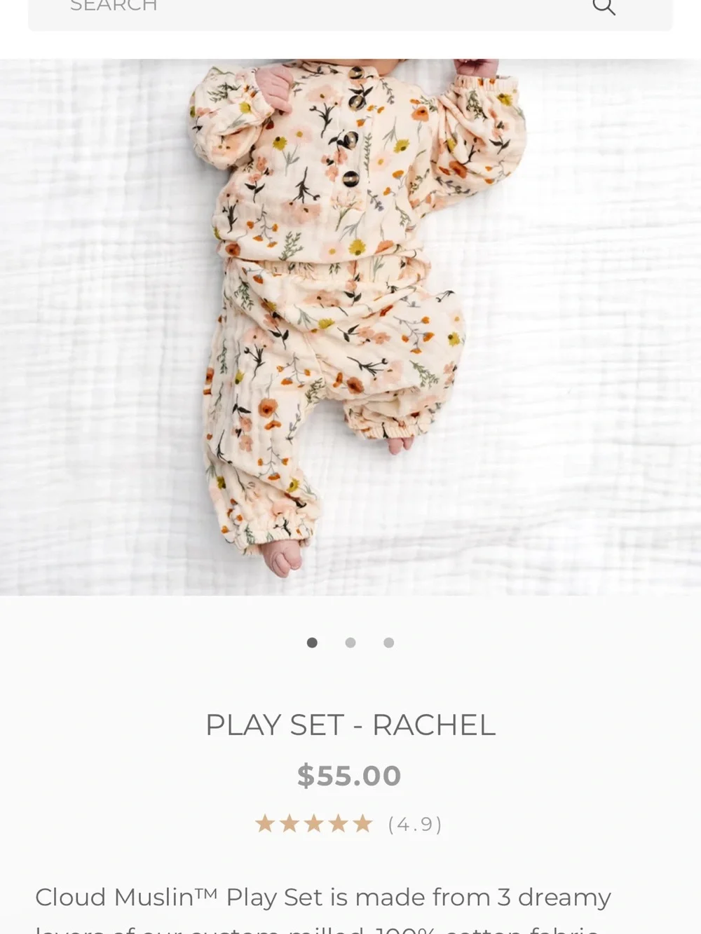 Lou Lou & Company Cream Floral Kids Pajama Play Set